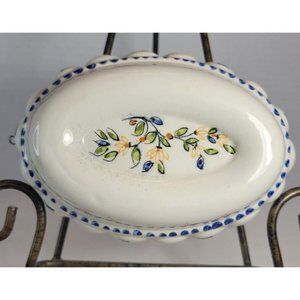 Vintage Secla Floral Handpainted Ceramic Mold Decor Wall Hanging Portugal